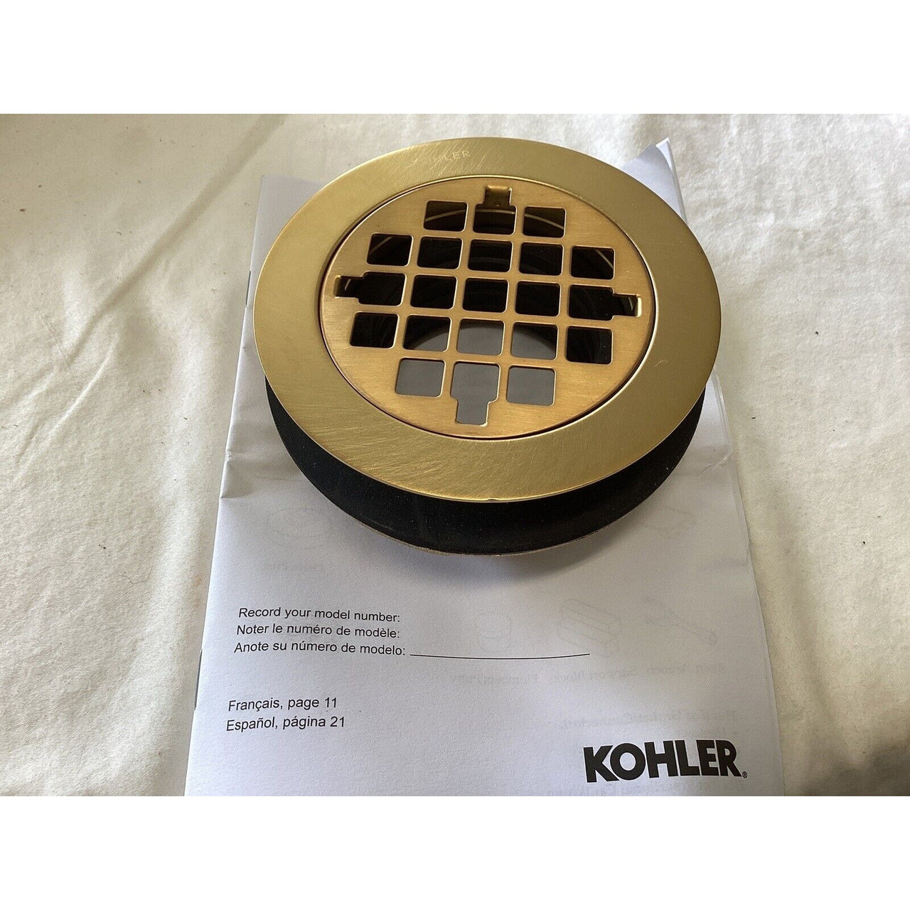 Kohler 9132-2MB Round Shower Drain - Vibrant Brushed Moderne Brass *READ