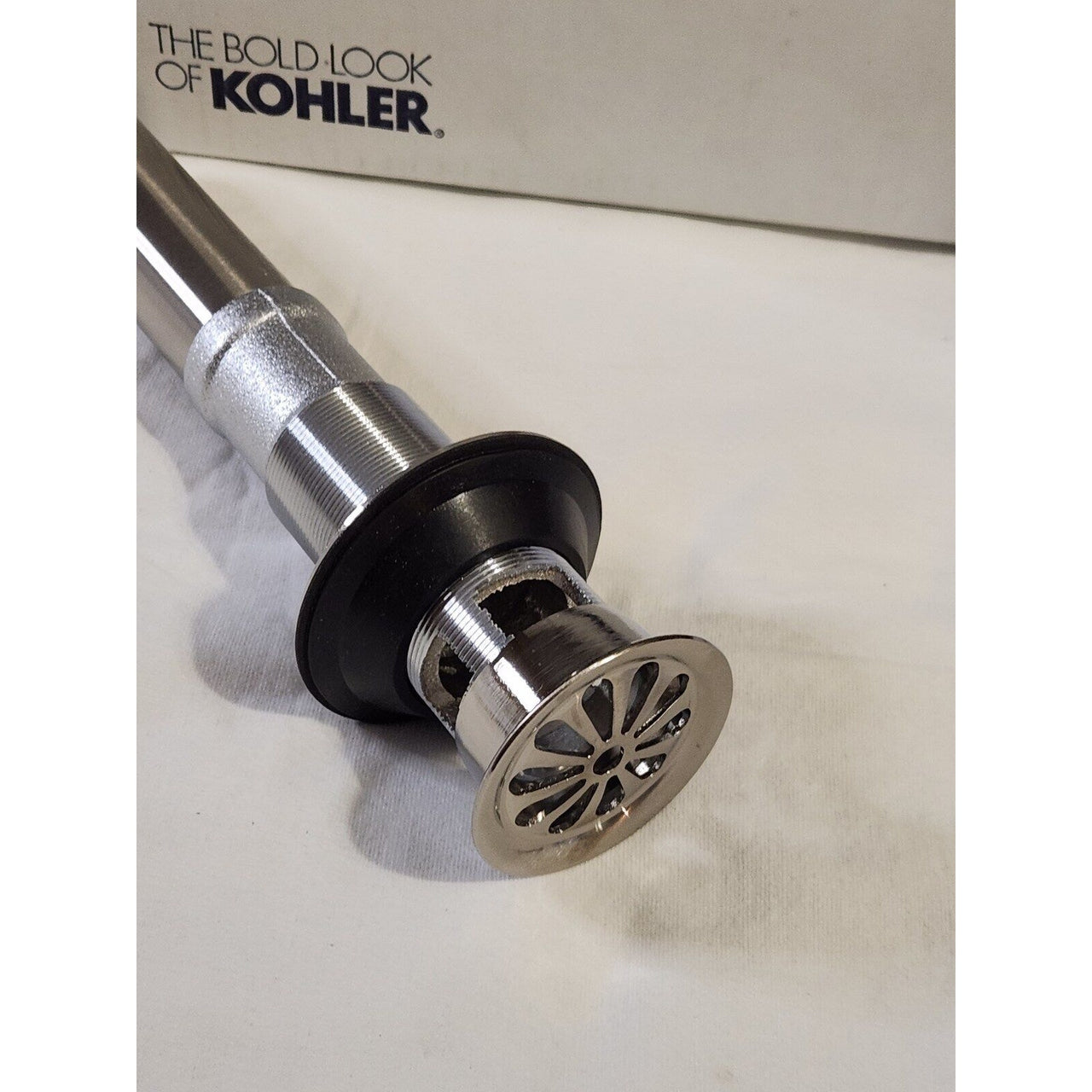 Kohler 7129-A-VS Bathroom Grid Drain with Overflow - Vibrant Stainless