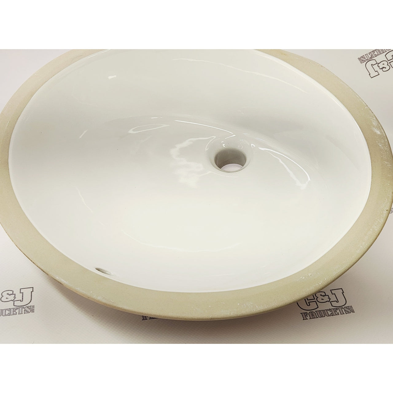 Miseno MNO1714OUBWH Oval Undermount Bathroom Sink, Front Overflow - Bright White