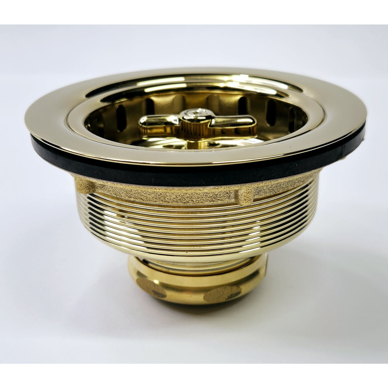 Signature Hardware 212173 3-1/2" Wing Nut Sink Basket Strainer - Polished Brass