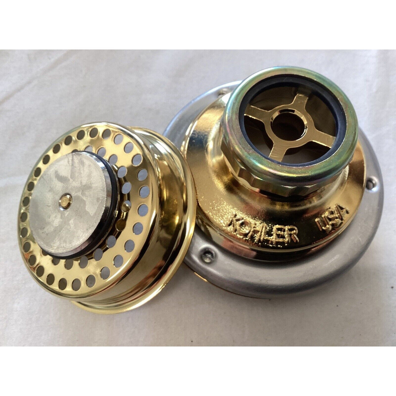 Kohler 8799-PB Duostrainer Sink Drain/Strainer Basket, No Tailpiece-Polish Brass