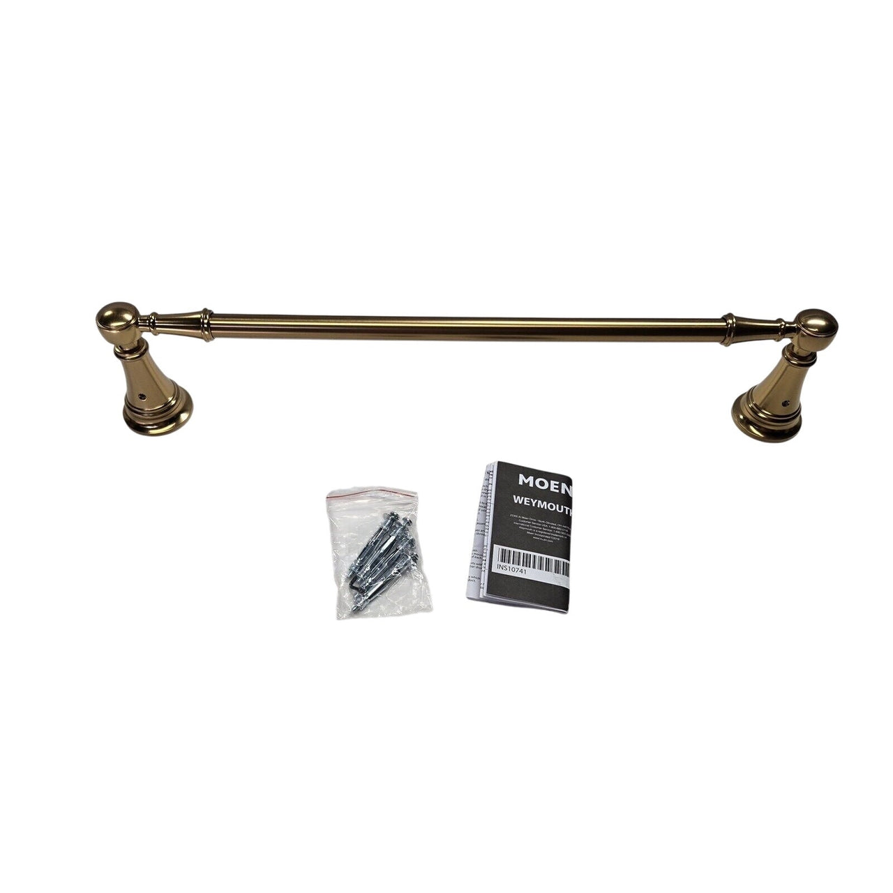 Moen YB8418BG Weymouth 18 inch Single Towel Bar - Brushed Gold