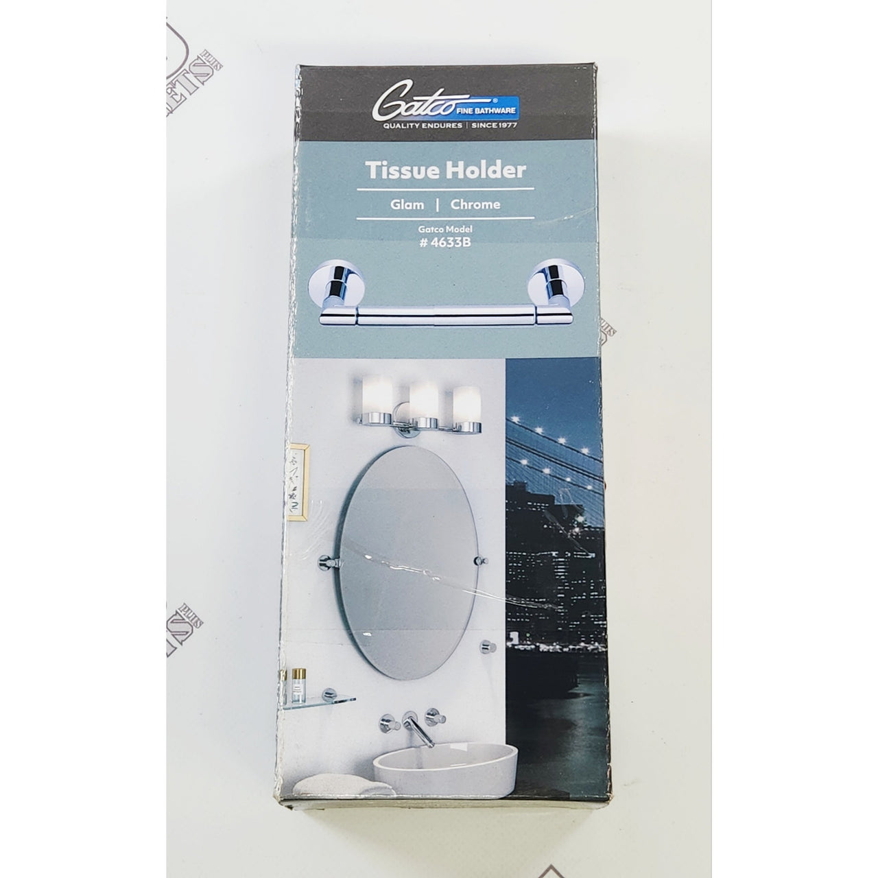 Gatco 4633B Glam Wall Mounted Bathroom Toilet Paper Holder - Chrome