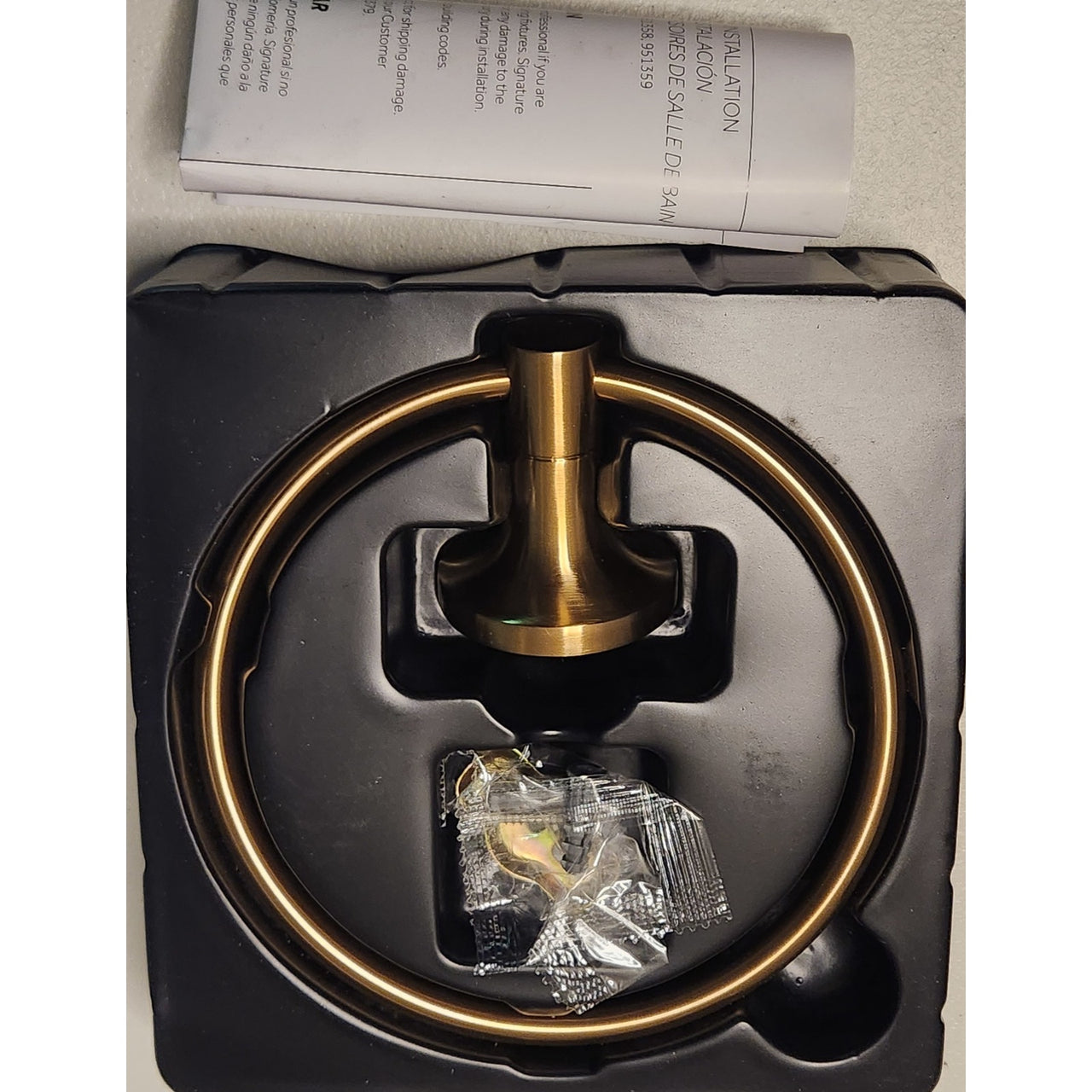 Signature Hardware 466407 Lentz Wall Mounted Towel Ring - Brushed Gold