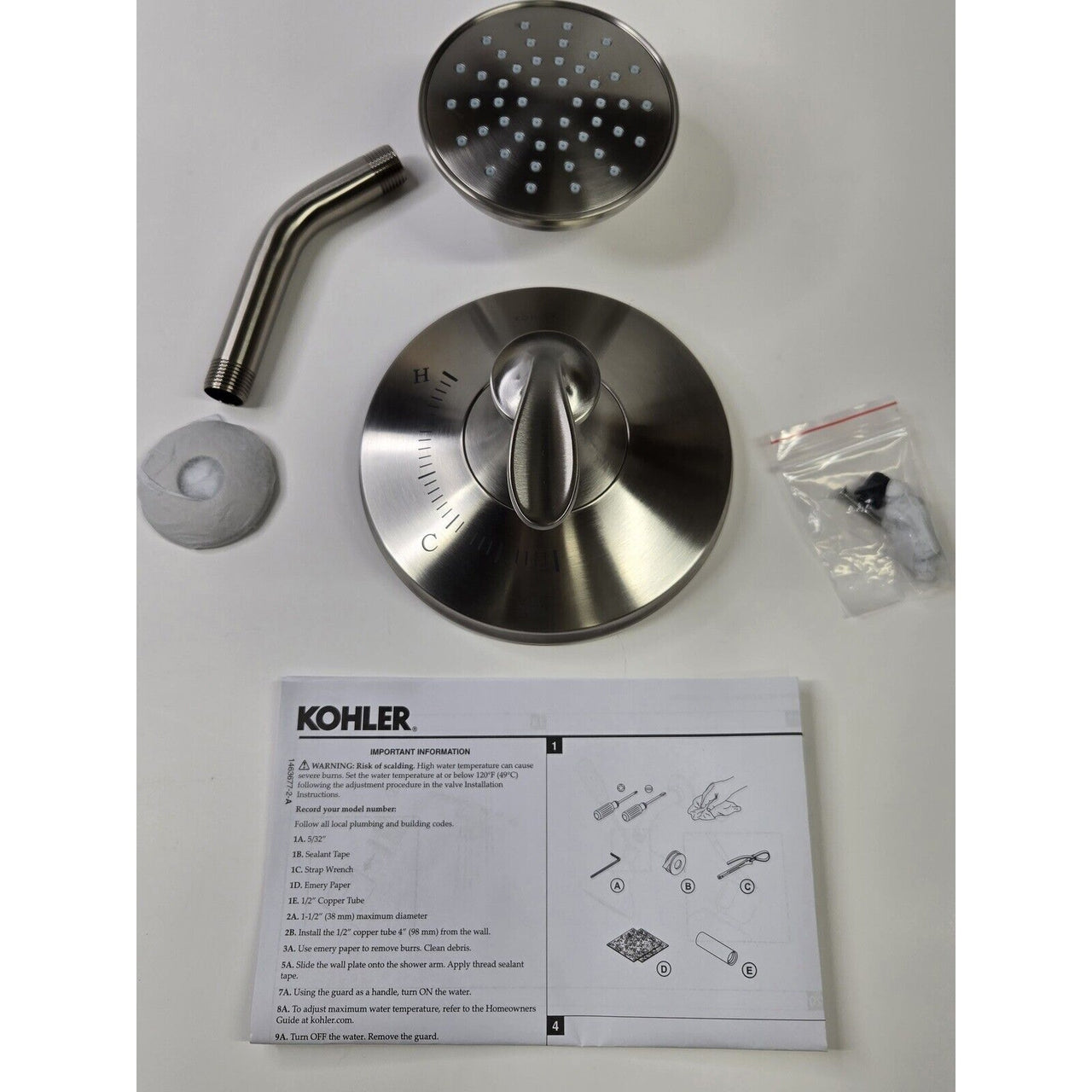 Kohler TS27382-4G-BN Bellera 1.75 GPM Shower Trim Kit - Brushed Nickel