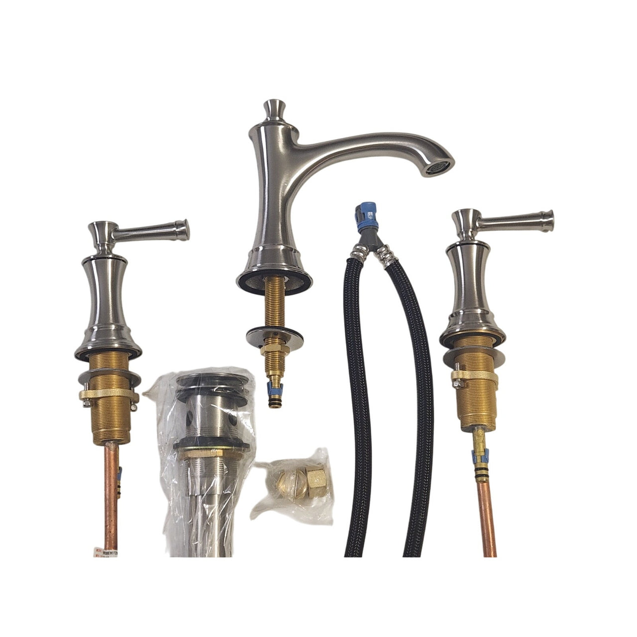 Signature Hardware 480488 Beasley Widespread Bathroom Faucet - Brushed Nickel