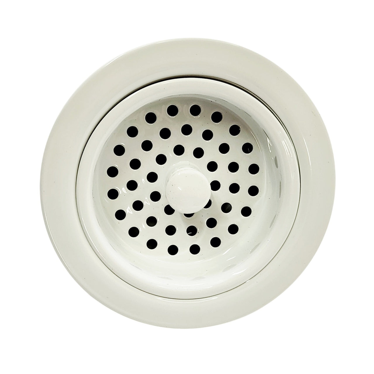 Signature Hardware 446628 3-1/2" Kitchen Sink Basket Strainer - White