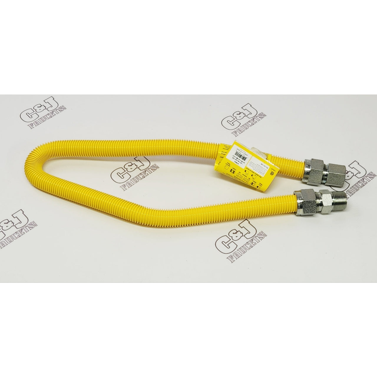 Jones Stephens G76042 36" Yellow Coated Stainless Steel Gas Connector
