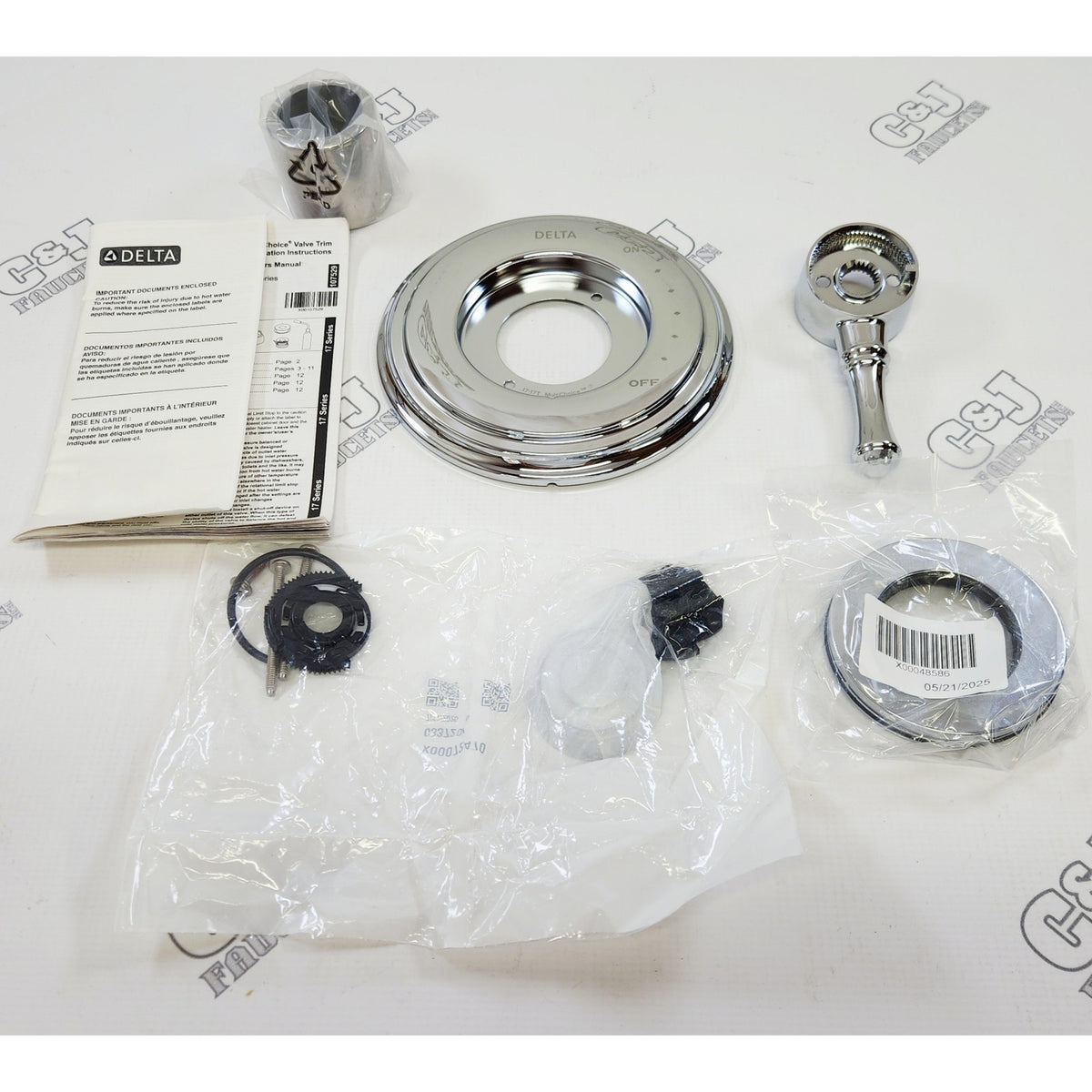 Delta T17097 Cassidy Shower Valve Only Trim Dual Function - Chrome READ