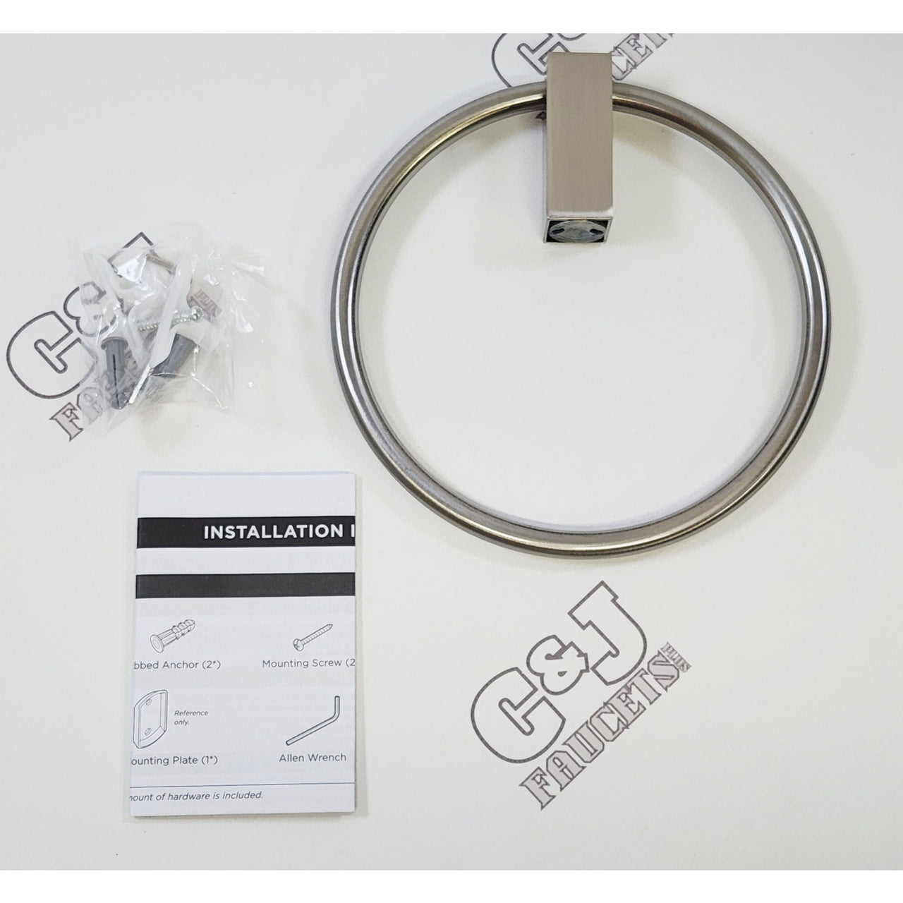 Amerock BH36082G10 Monument 6-1/2" Wall Mount Towel Ring - Brushed Nickel READ