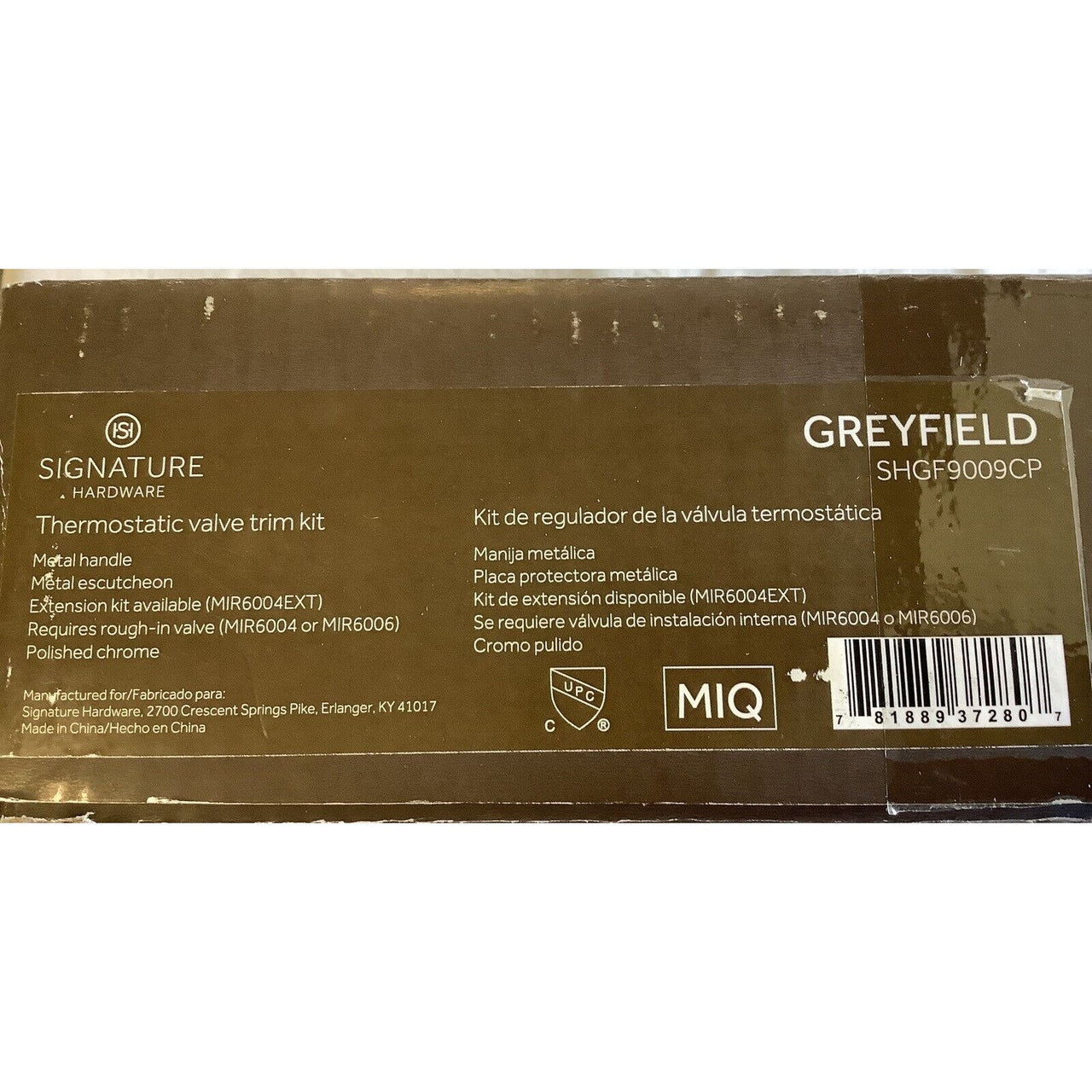 Signature Hardware 448250 Greyfield Thermostatic Valve Trim, LESS Valve - Chrome