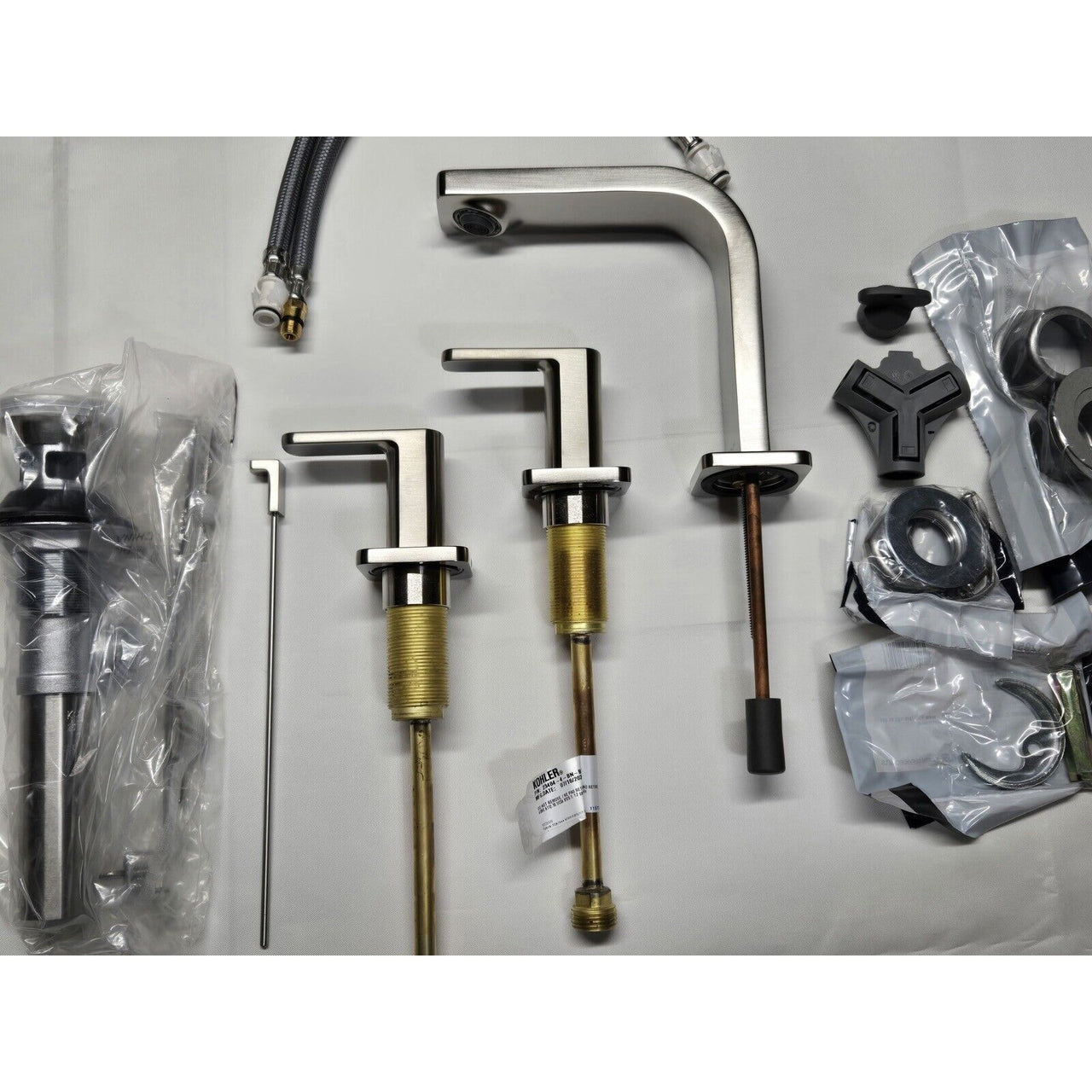 Kohler 23484-4-BN Parallel Bathroom Sink Faucet, 1.2 GPM -Vibrant Brushed Nickel