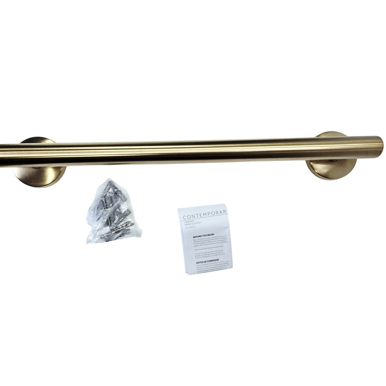 Signature Hardware 482905 18" Contemporary Grab Bar - Brushed Gold