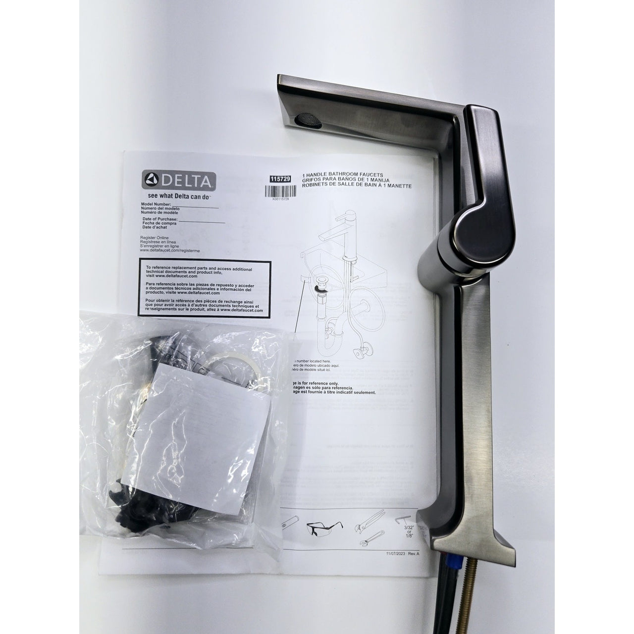 Delta 799-KS-PR-DST Pivotal 1.2 GPM Vessel Bathroom Faucet - Black Stainless