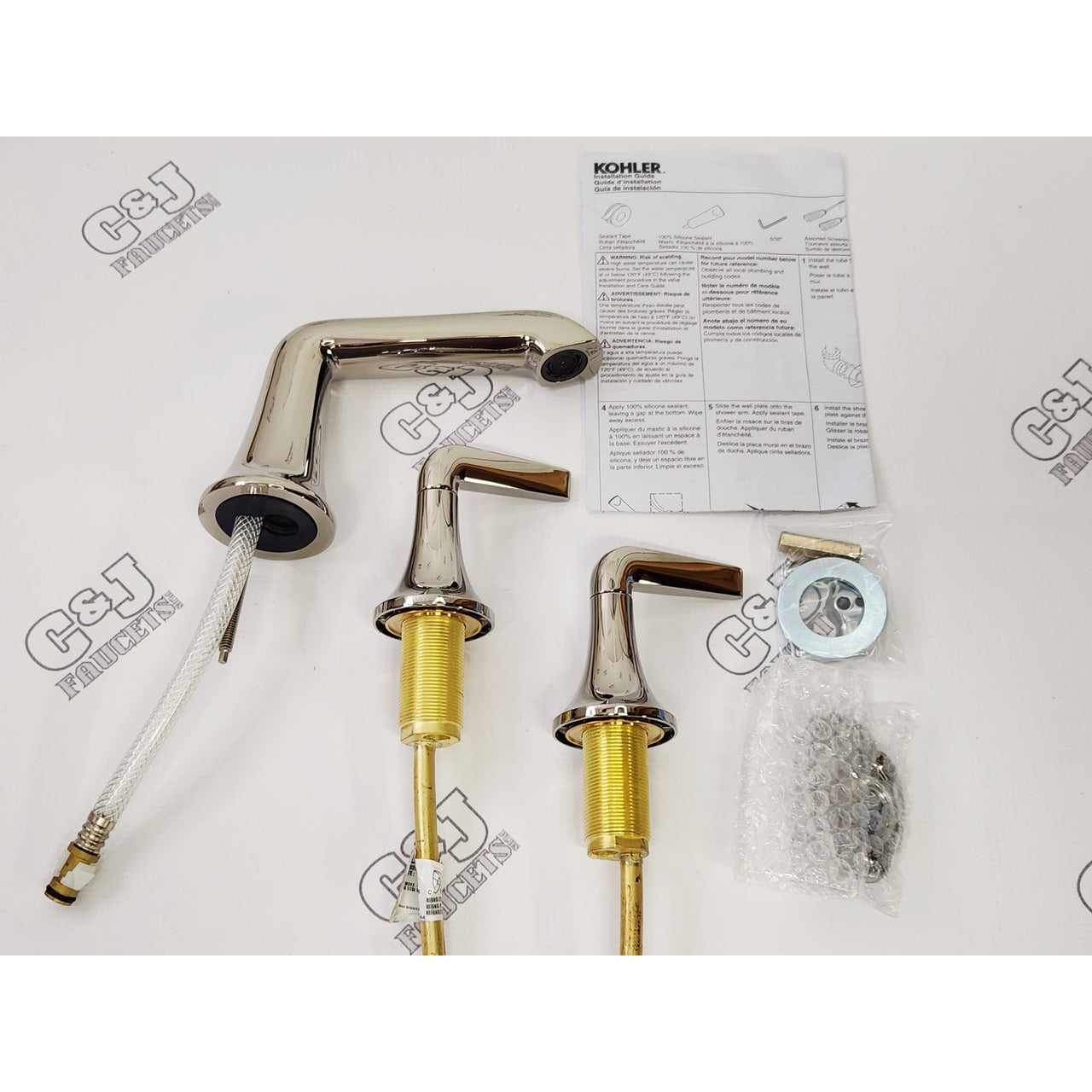 Kohler 22020-4-SN Tempered Widespread Bathroom Faucet - Brushed Nickel READ