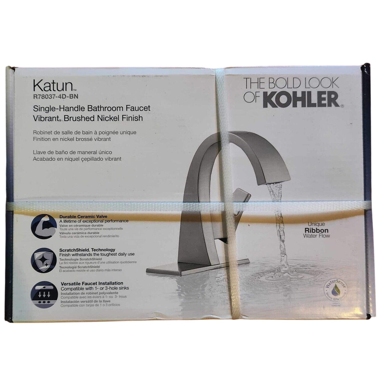Kohler R78037-4D-BN Katun Single-Hole Bathroom Faucet - Vibrant Brushed Nickel