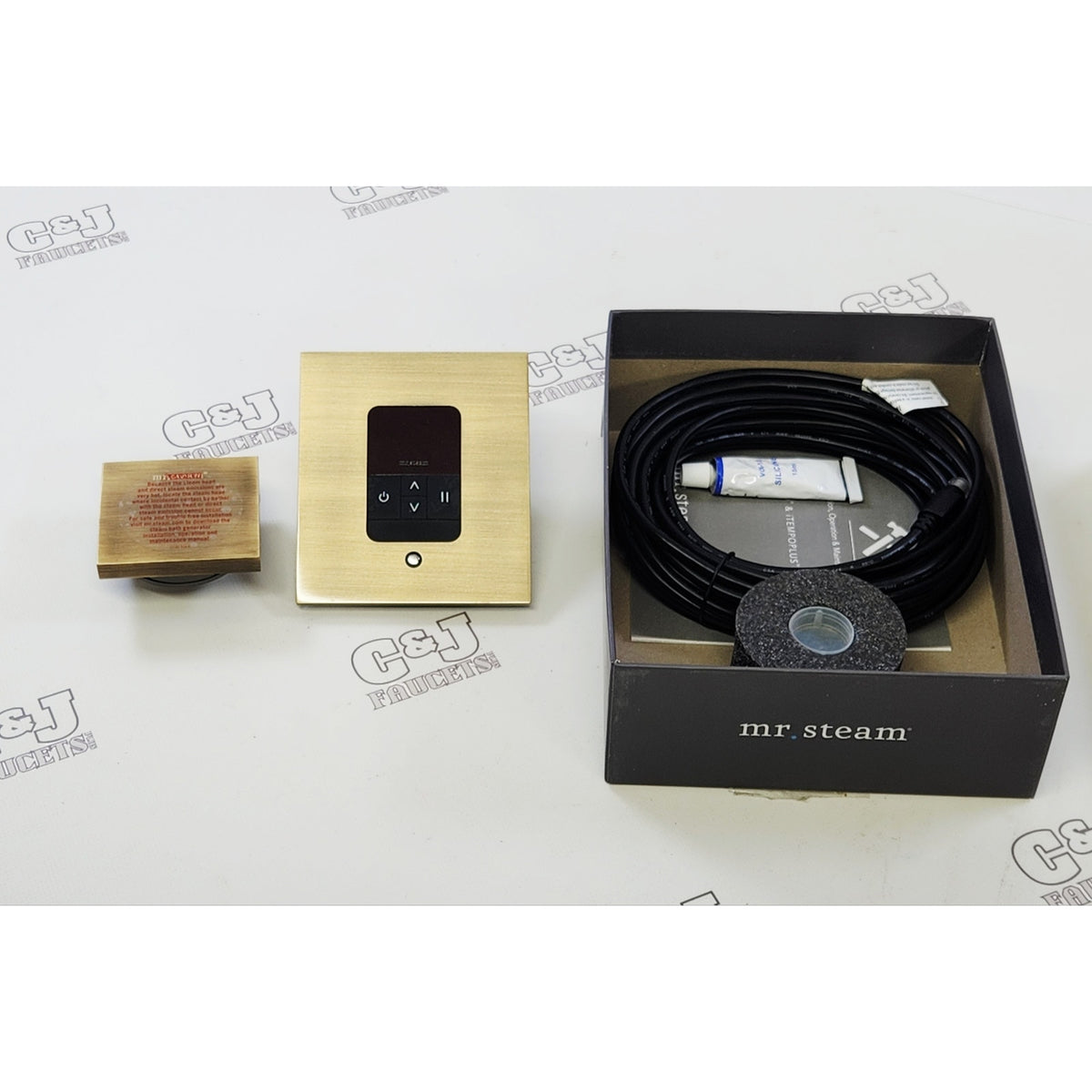 Mr. Steam MSITEMPOSQ-BB iTempo Square Steam Control - Brushed Bronze