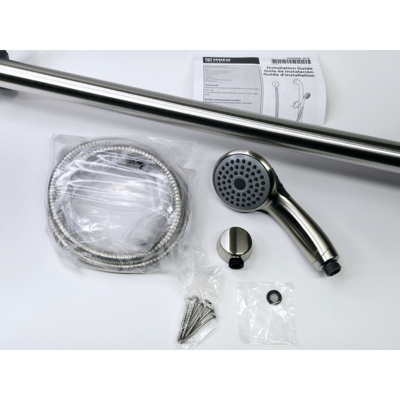 Moen 52236GBM15CBN Slide Bar/Grab Bar with Hand Shower, 1.5 gpm - Brushed Nickel