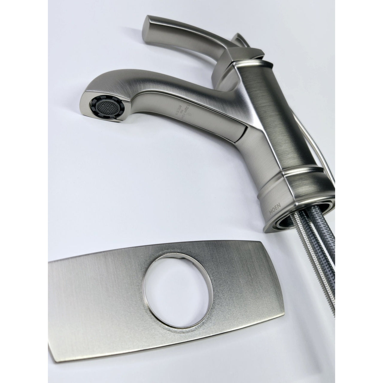 Moen WS84414MSRN Hensley Single Hole Bathroom Faucet - Spot Resist Brush Nickel