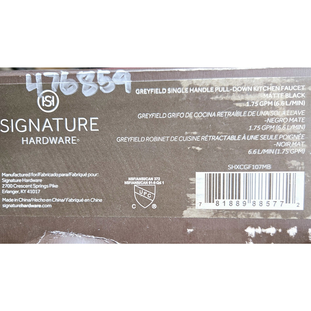 Signature Hardware 476859 Greyfield 1.8 GPM Kitchen Faucet - Matte Black