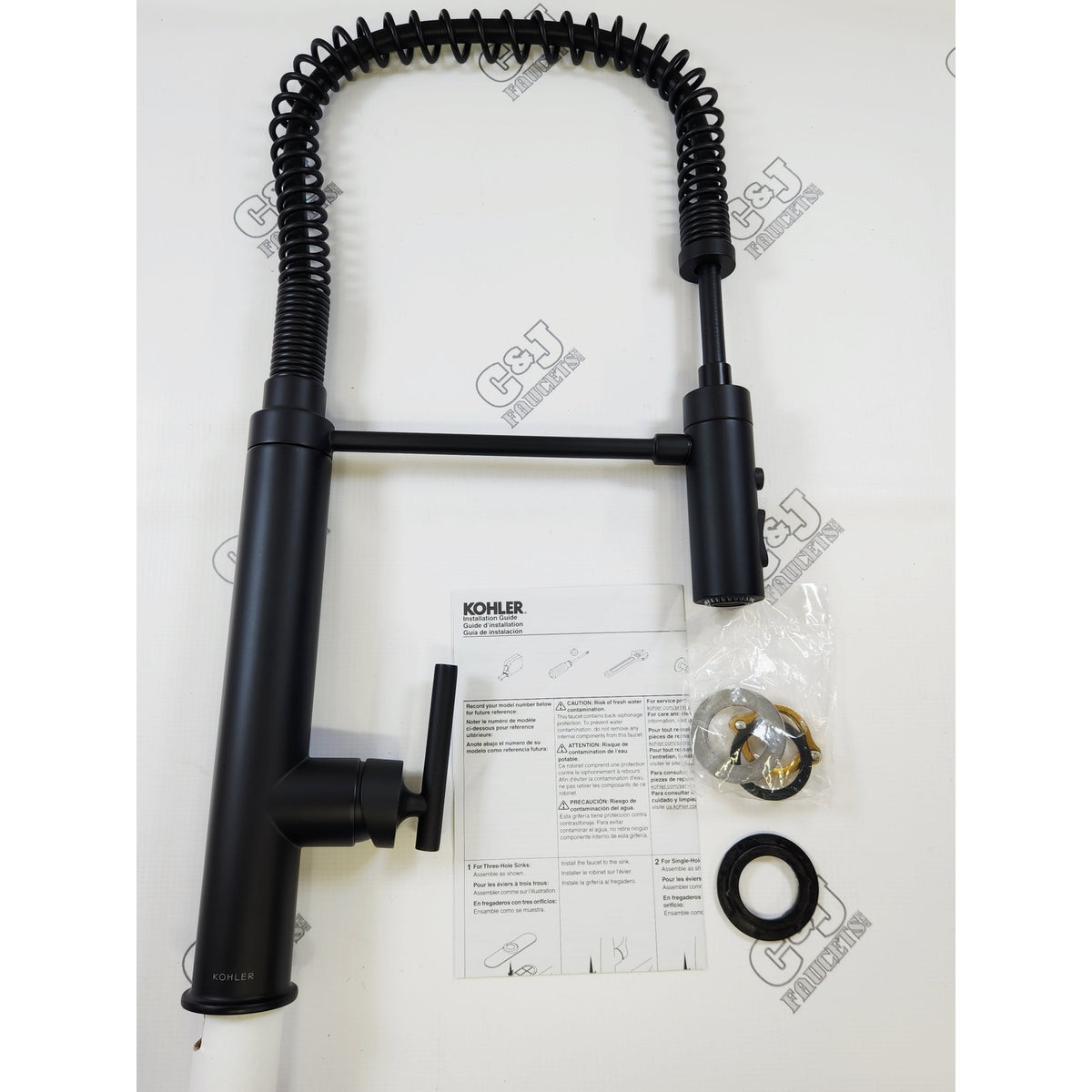 Kohler 24982-BL Purist 1.5 GPM 3 Function Pre-Rinse Faucet - Matte Black READ2
