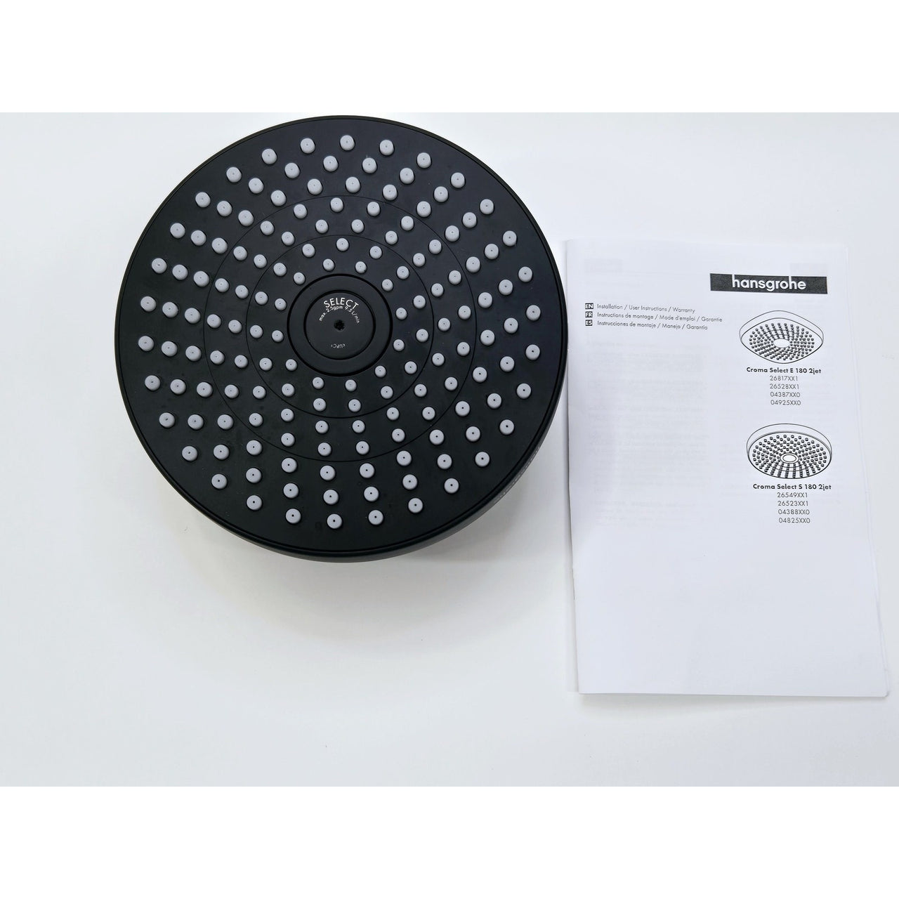 hansgrohe 04825670 Croma Select S 2-Spray Modern Shower Head - Matte Black *READ