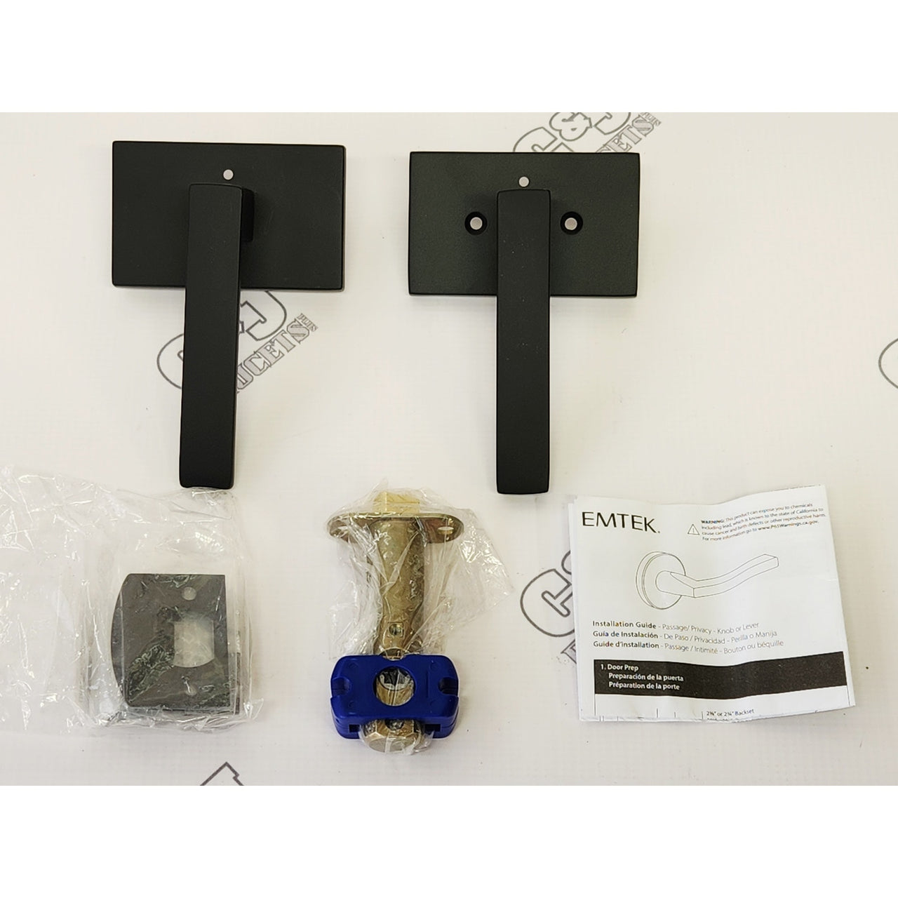 Emtek 5212DTRHUS19 Dumont Privacy Lever Handle Right Handed - Flat Black READ