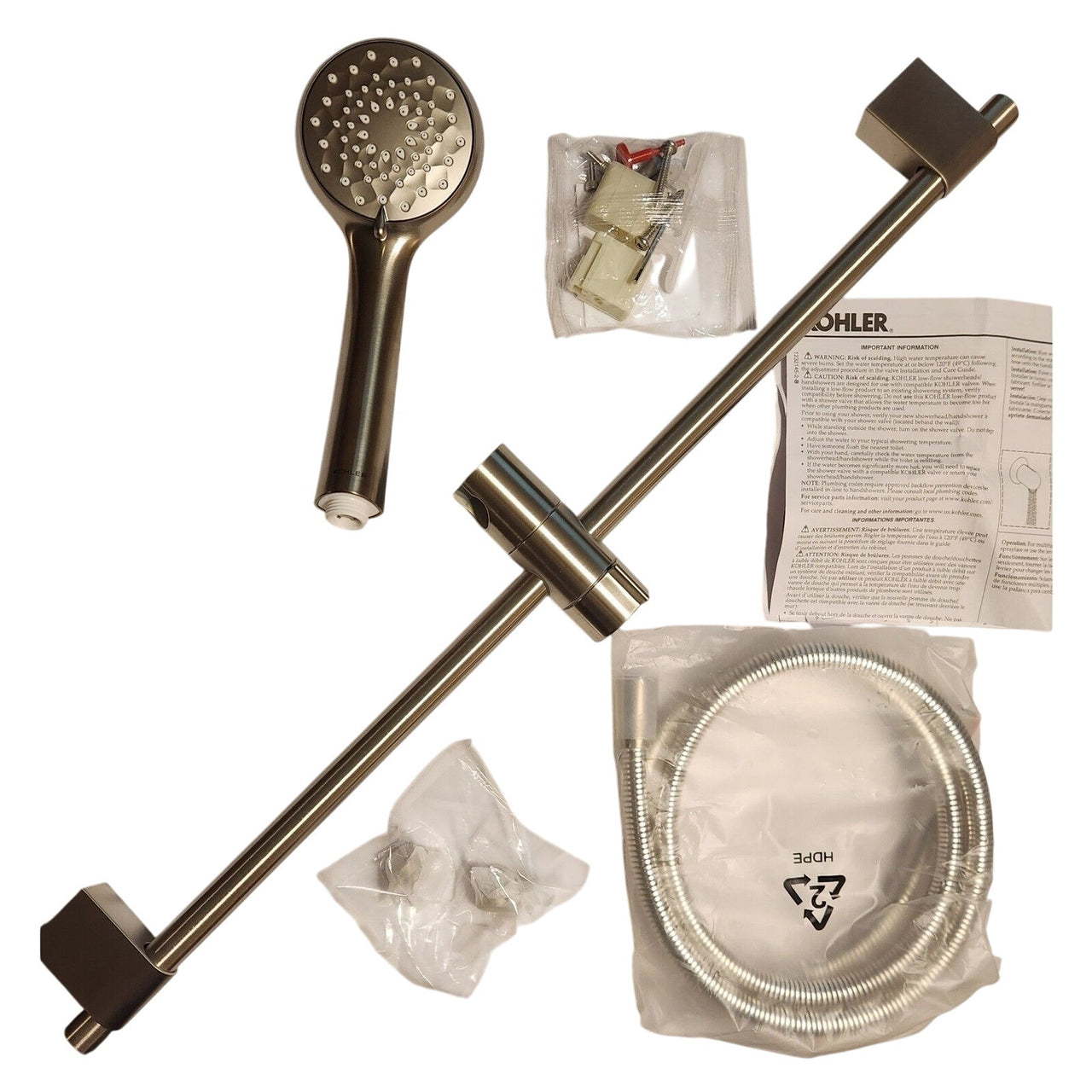Kohler 98362-G-BN Awaken B90 Handshower Kit, 1.75 GPM - Brushed Nickel