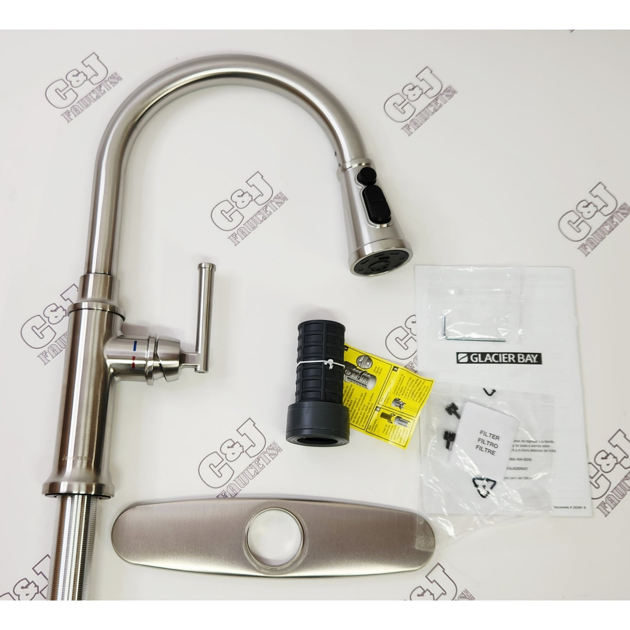 Glacier Bay 1009 514 223 Oswell Single-Handle Kitchen Faucet - Stainless Steel