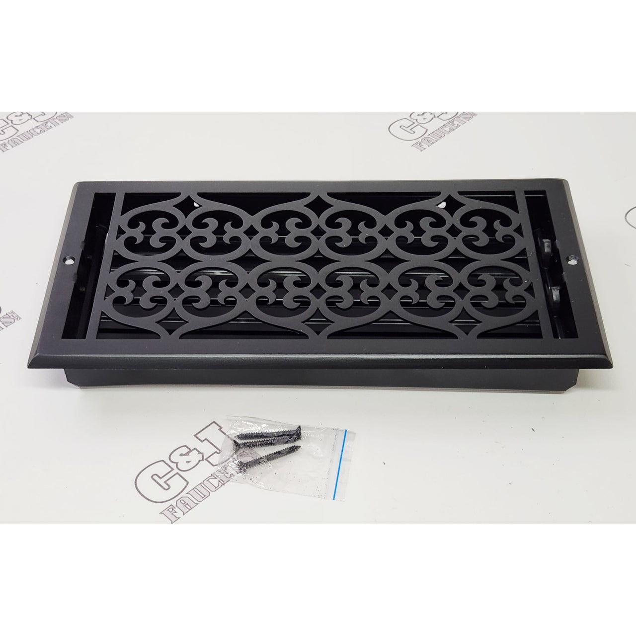 Signature Hardware 489287 Old Victorian Steel Wall Register - Matte Black