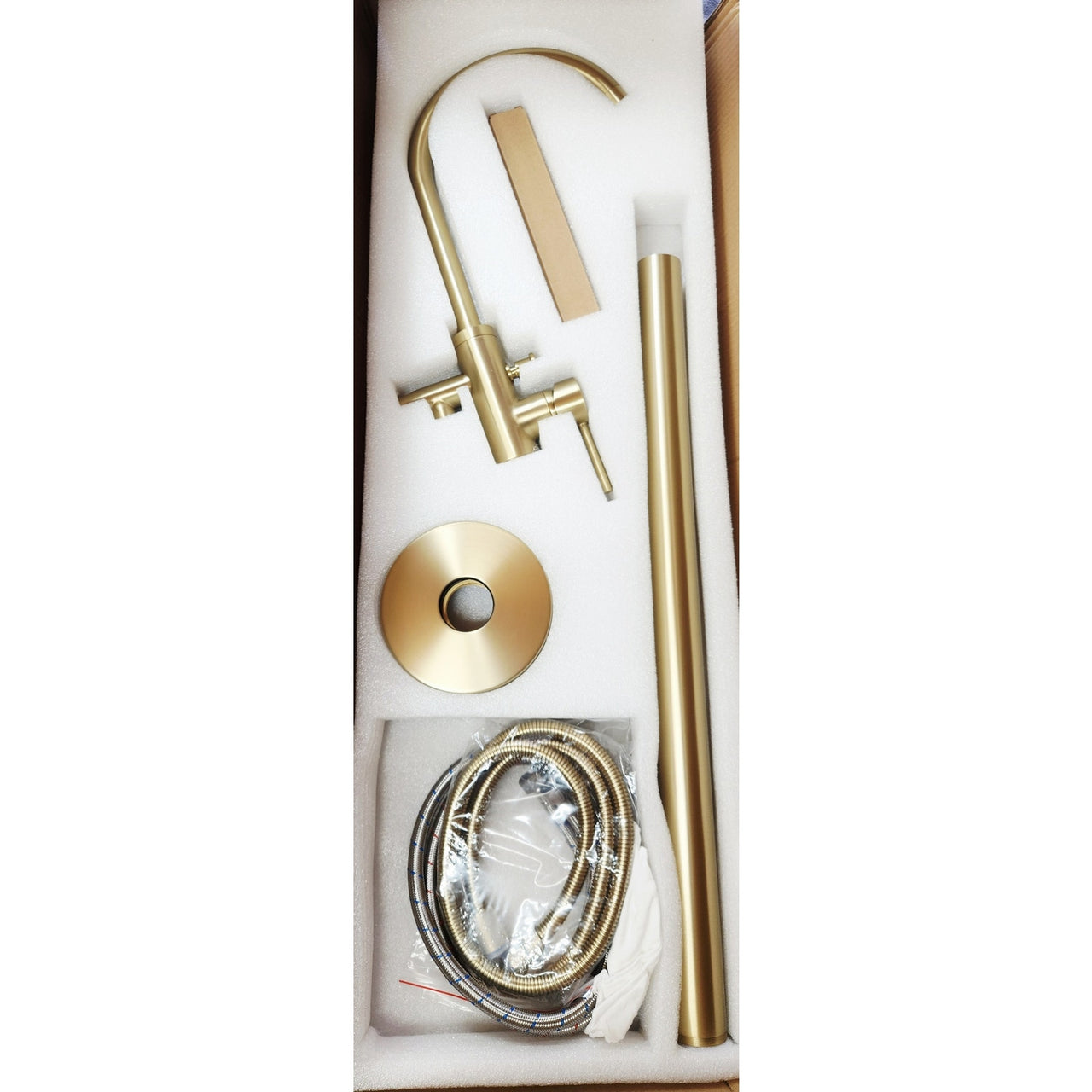 DreamLine FTHV4309X30 Havana Floor Mounted Tub Filler - Brushed Brass