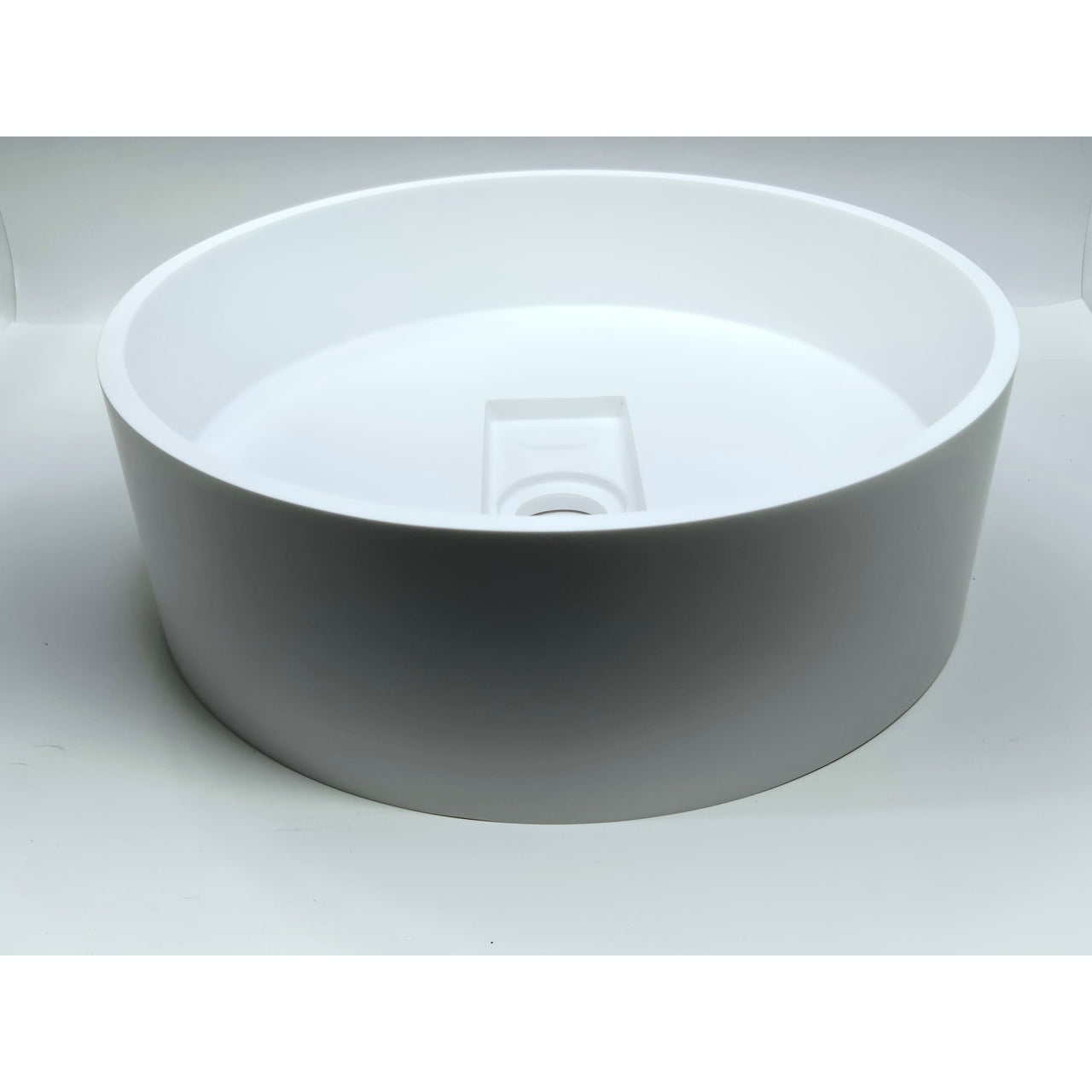 Vigo VG04019 Bryant 15x15x5 Circular Stone Vessel Bathroom Sink - Matte White
