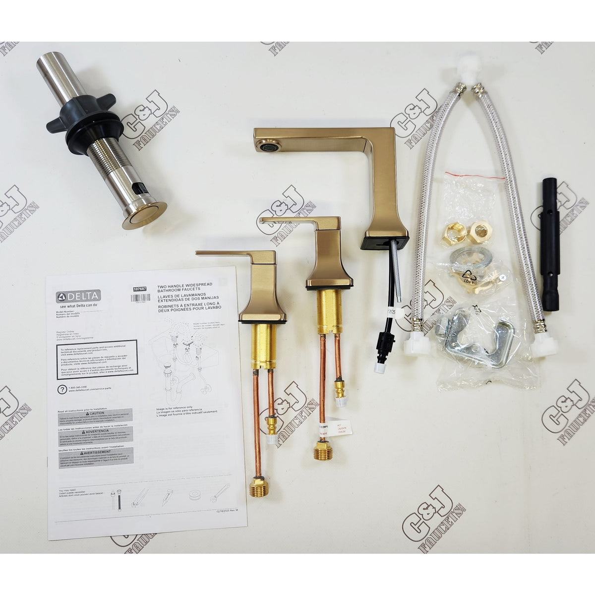 Delta 3537LF-CZMPU Velum 1.2 GPM Widespread Bathroom Faucet - Champagne Bronze