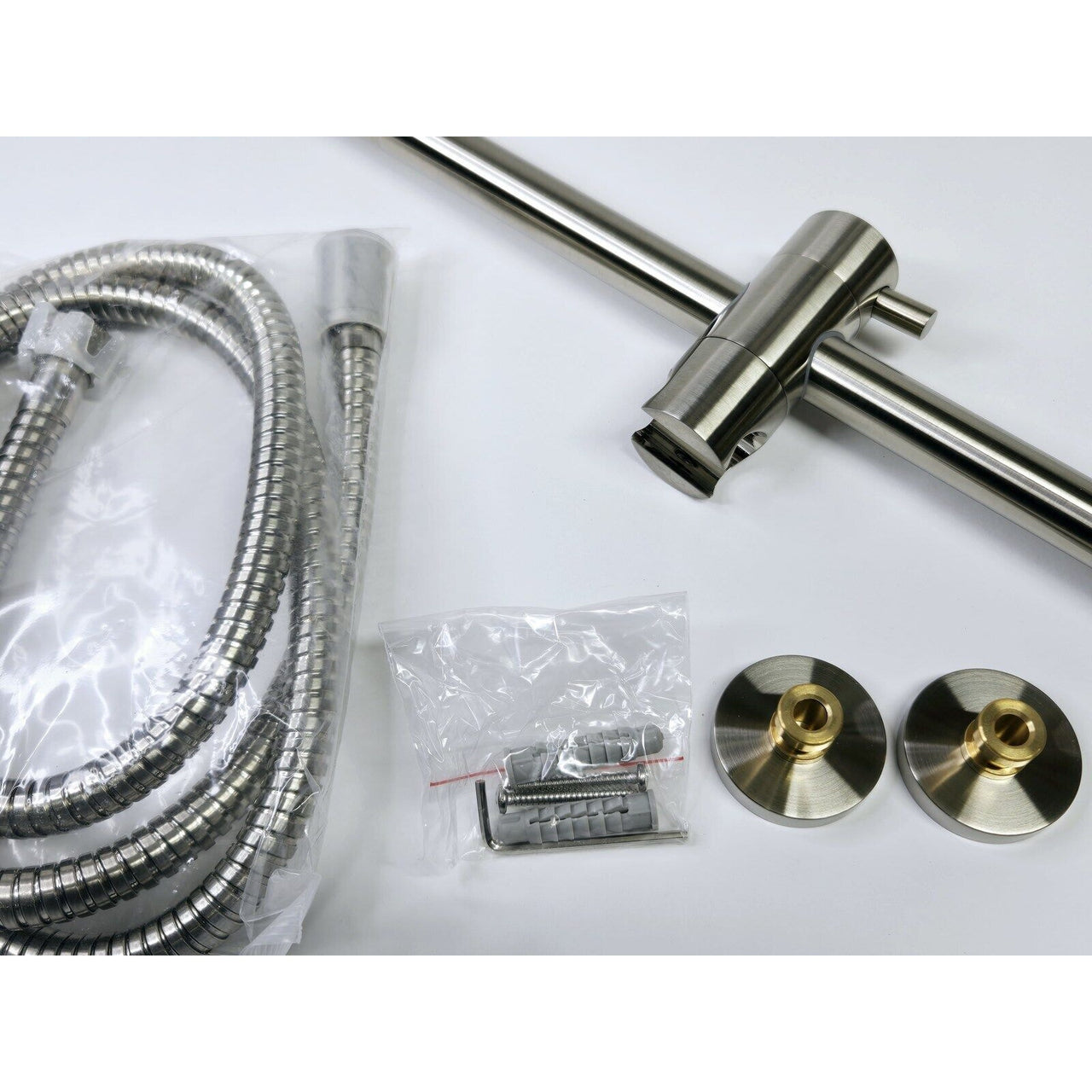 Signature Hardware 441001 Isola Adjustable Wall Mount Slide Bar - Brushed Nickel