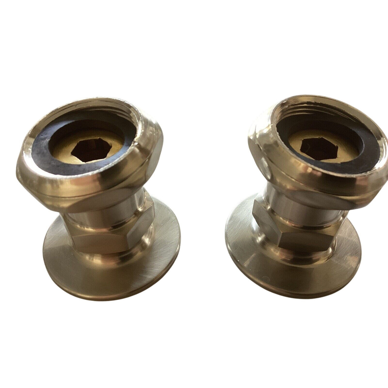 Signature Hardware 195762 2" Wall-Mount Coupler, Set of 2 - Brushed Nickel