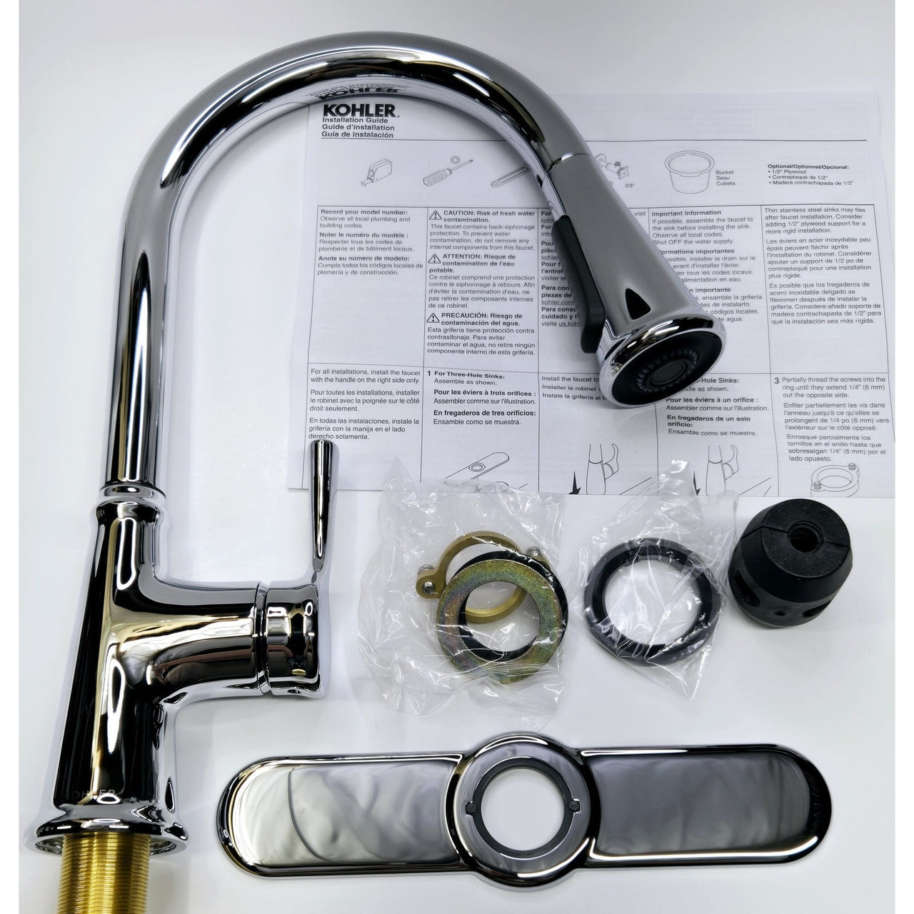 Kohler R21415-CP Tyne Pull-Down Sprayer Kitchen Faucet - Polished Chrome