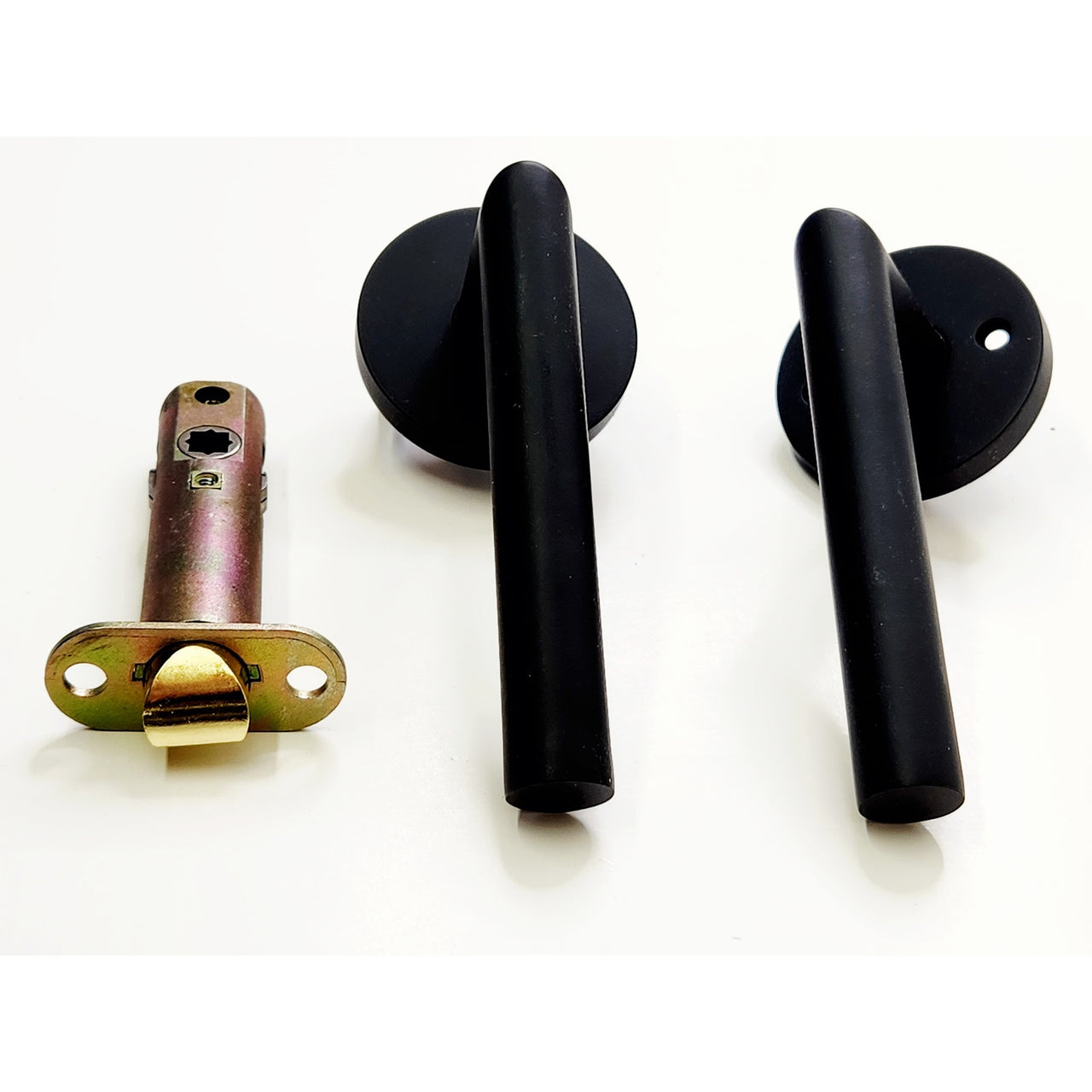 Emtek 5109STUUS19RH Stuttgart Right Handed Passage Door Lever Set - Flat Black