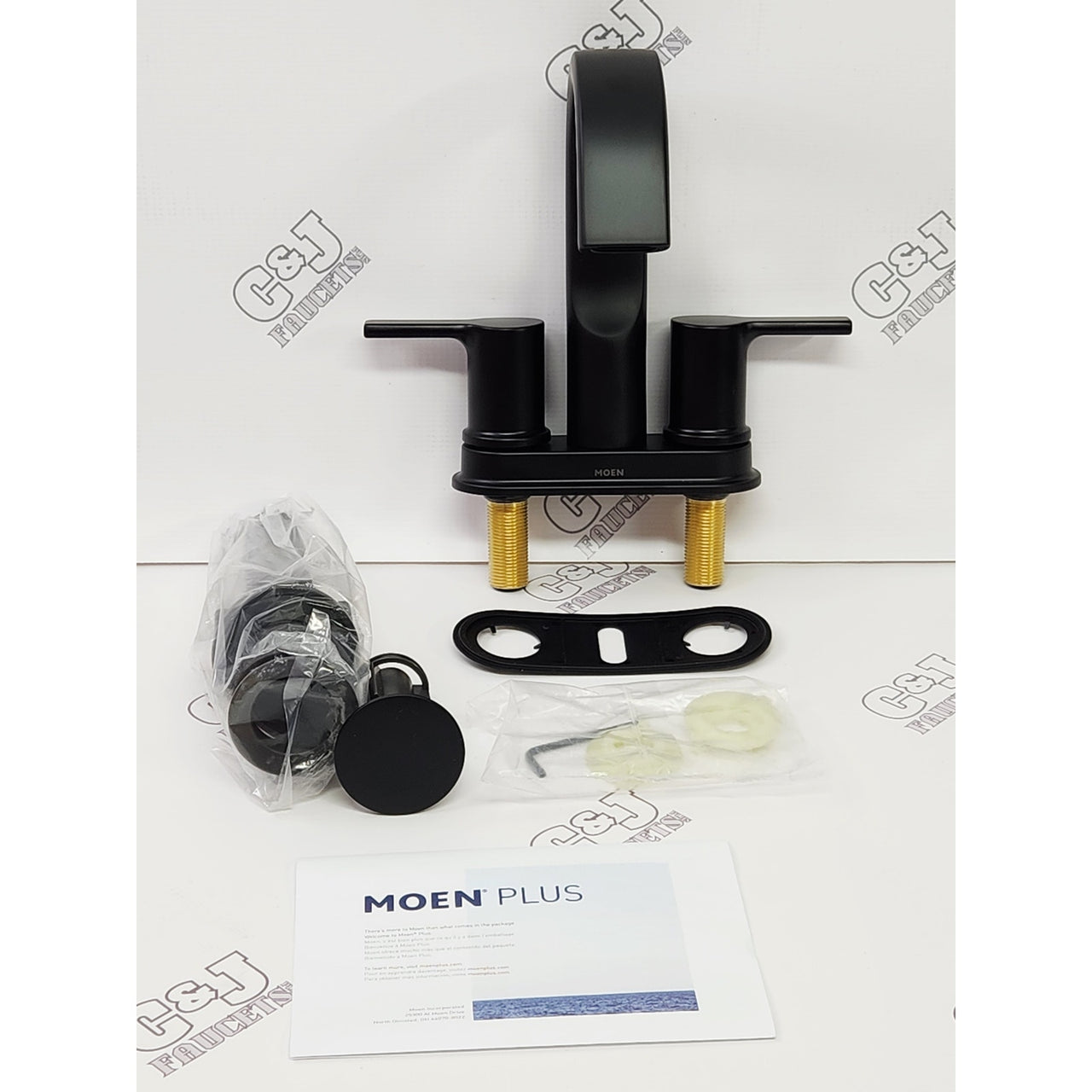 Moen 84153BL Avri Two-handle Centerset Bathroom Sink Faucet - Matte Black