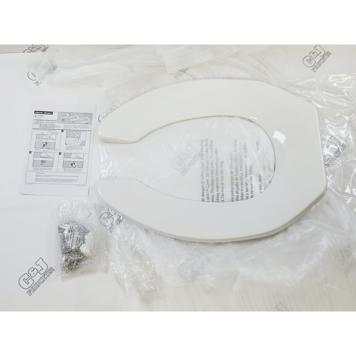 American Standard 5901100.020 Open Front Commercial Elongated Toilet Seat -White