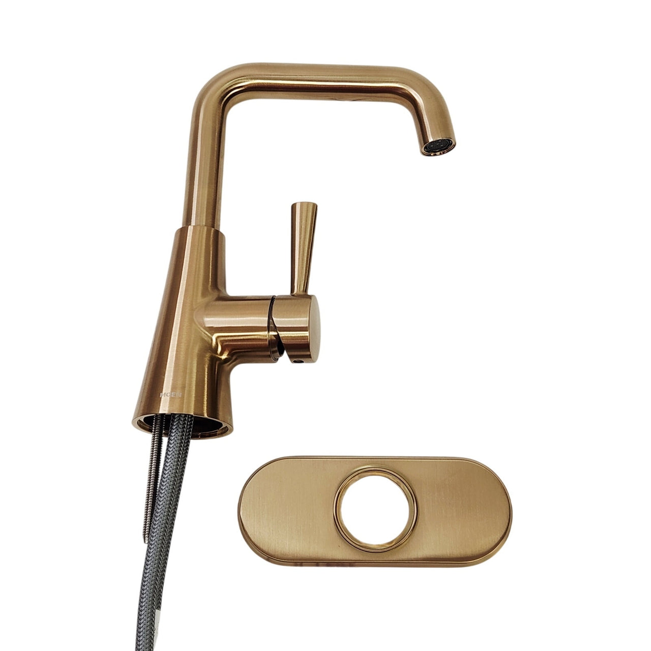 Moen 84024BZG Ronan Single Hole Bathroom Sink Faucet - Bronzed Gold READ