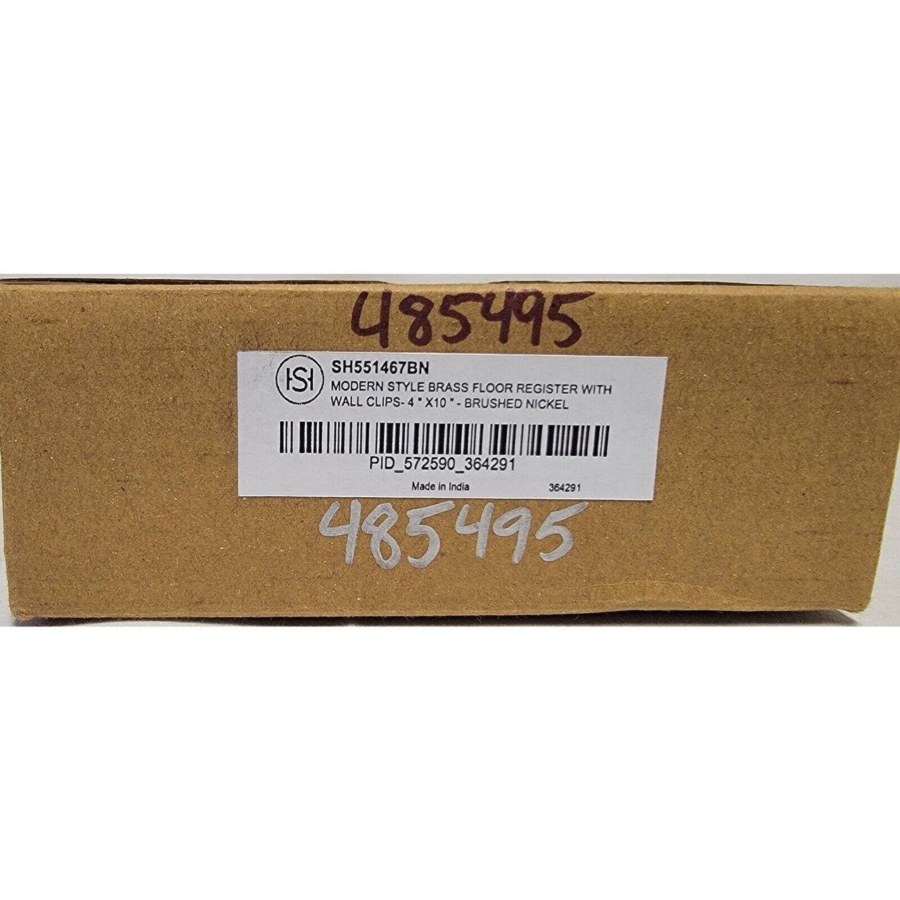 Signature Hardware 485495 Modern Metal Floor Register, 4"x10" - Brushed Nickel