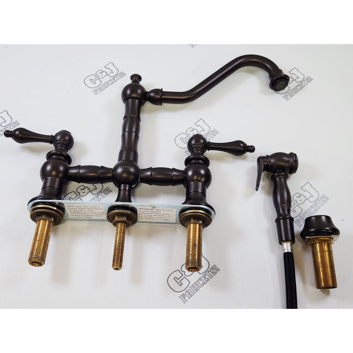 Whitehaus WHKBTLV3-9201-NT-ORB Vintage III 1.5 GPM Kitchen Faucet - Bronze READ