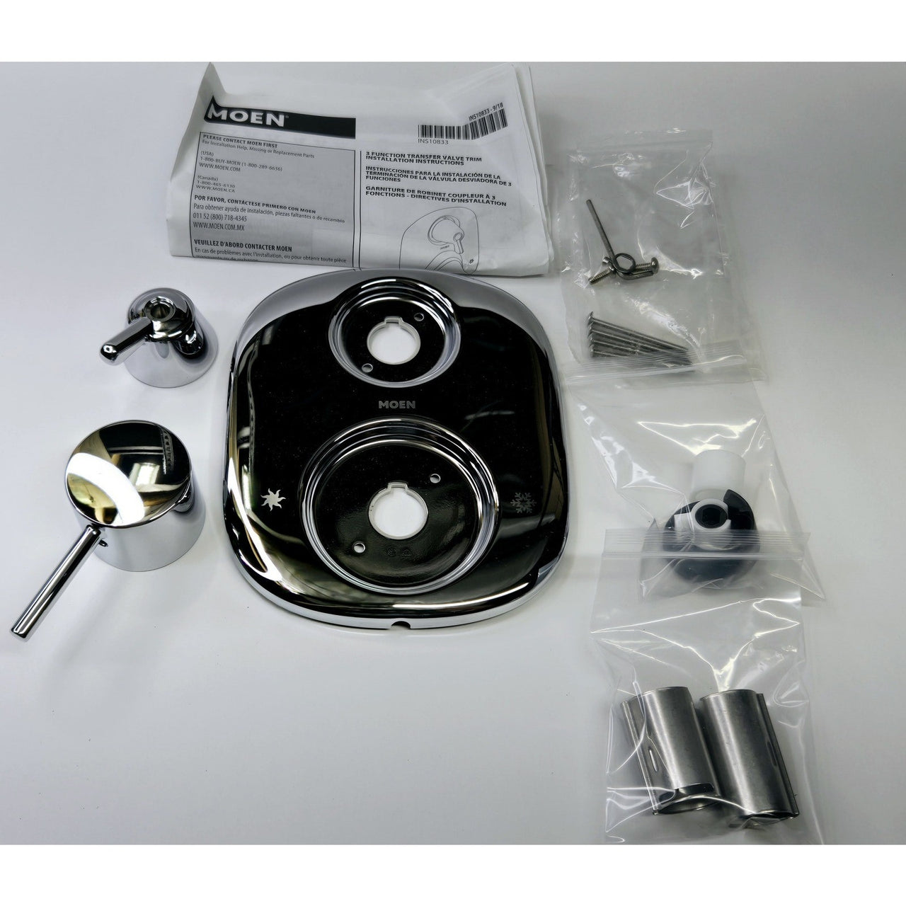 Moen T3290 Align 3 Function Valve Trim Only with Integrated Diverter-Chrome READ