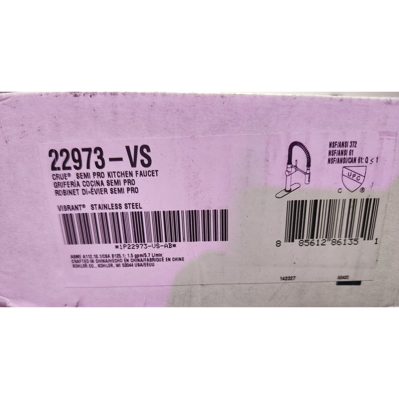 Kohler 22973-VS Crue Kitchen Faucet - Vibrant Stainless - FREE Shipping!