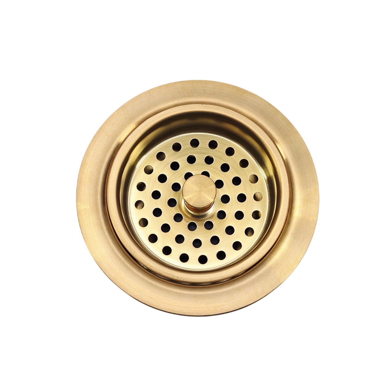 Signature Hardware 480532 3-1/2" Kitchen Sink Basket Strainer - Brushed Gold