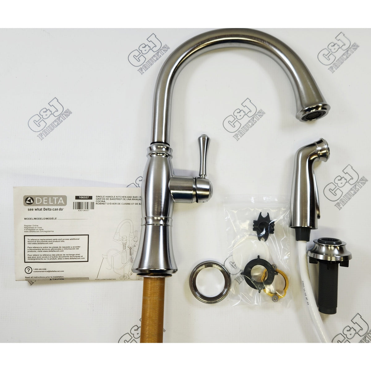 Delta 4297-AR-DST Cassidy 1.8 GPM Kitchen Faucet - Arctic Stainless