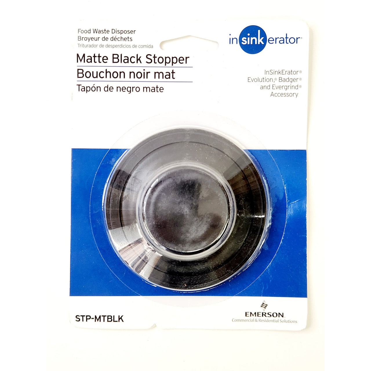 InSinkErator STP-MTBLK Stopper for InSinkErator Garbage Disposal - Matte Black