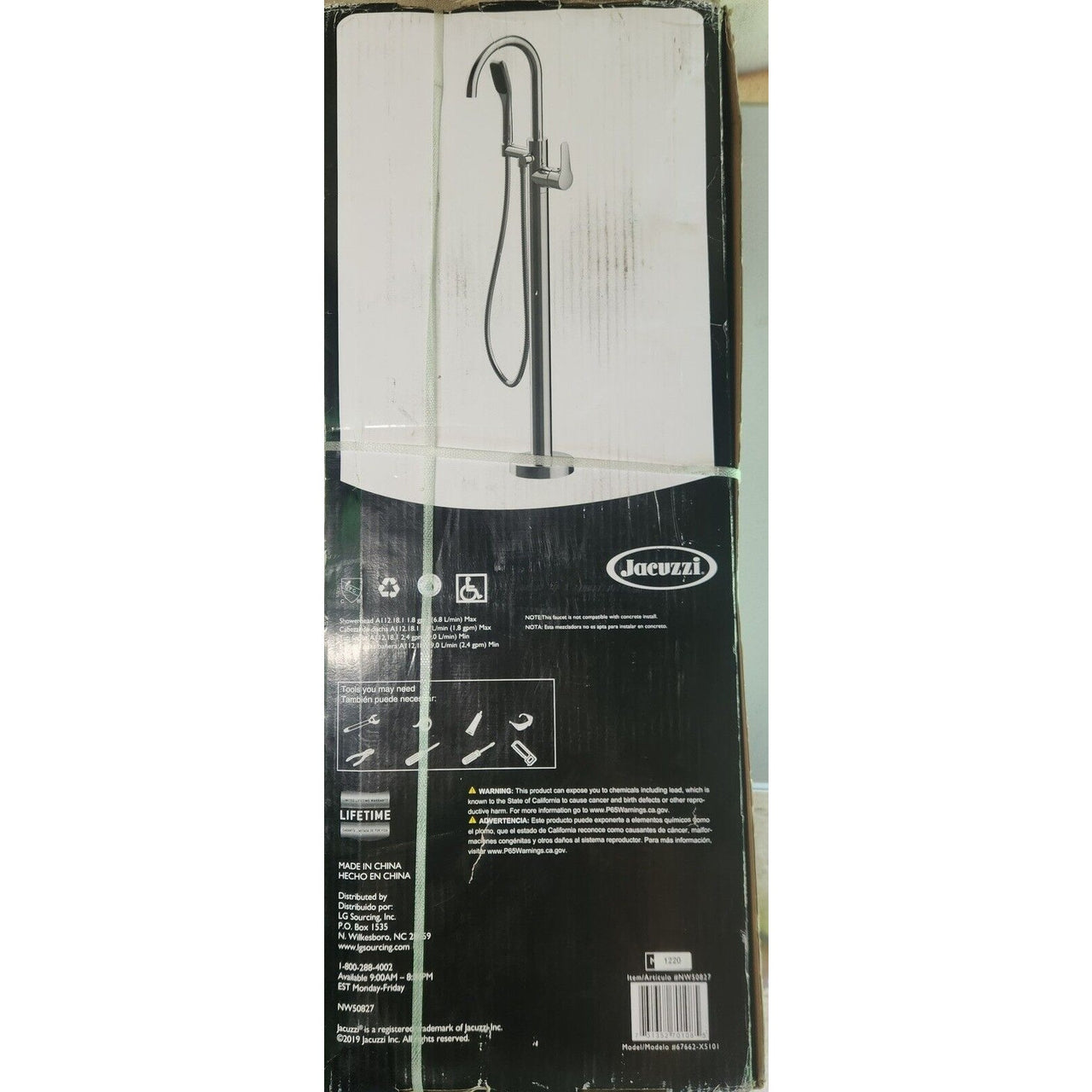 Jacuzzi NW50827 Round Freestanding Tub Filler - Chrome
