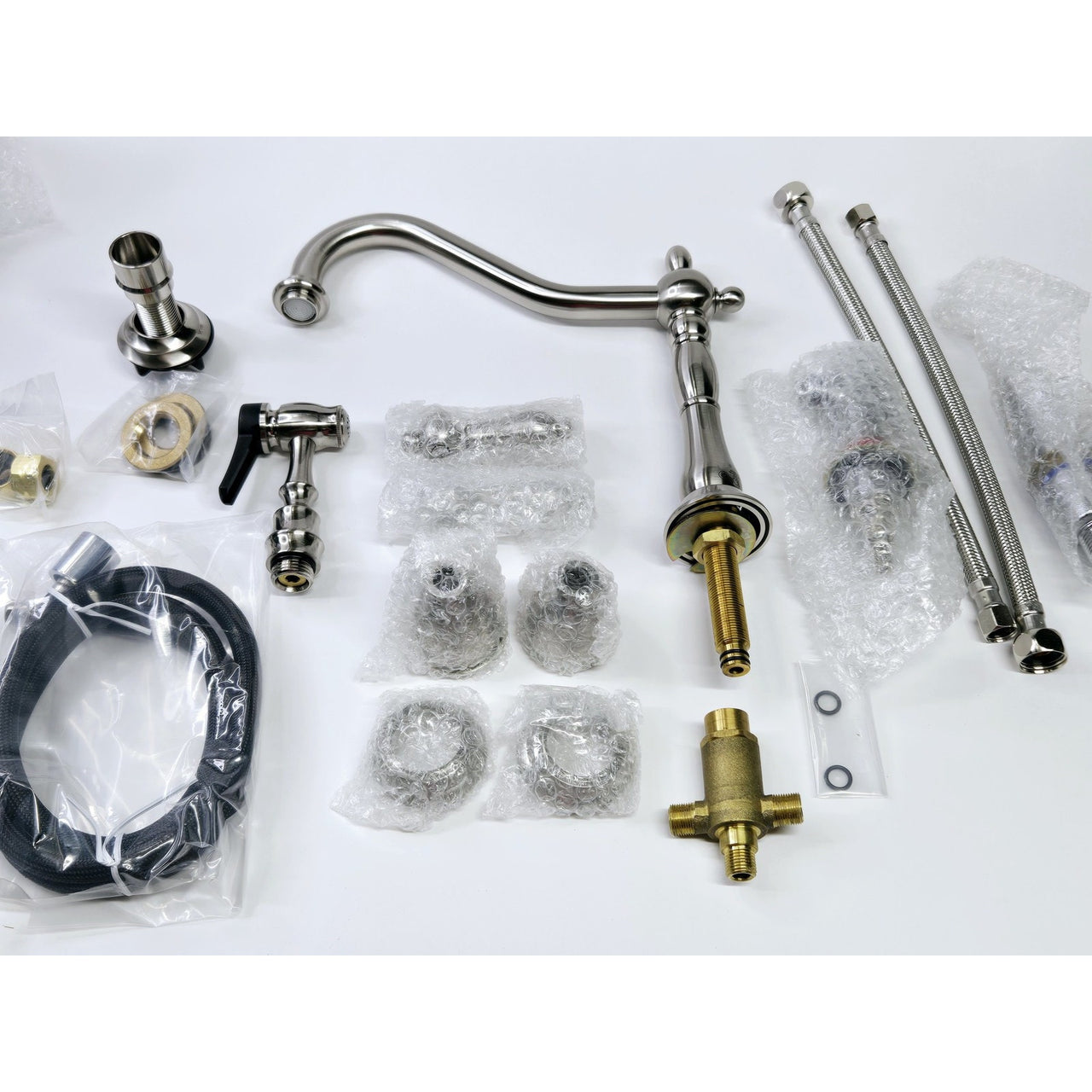 Signature Hardware 394336 Helena Widespread Kitchen Faucet - Brushed Nickel