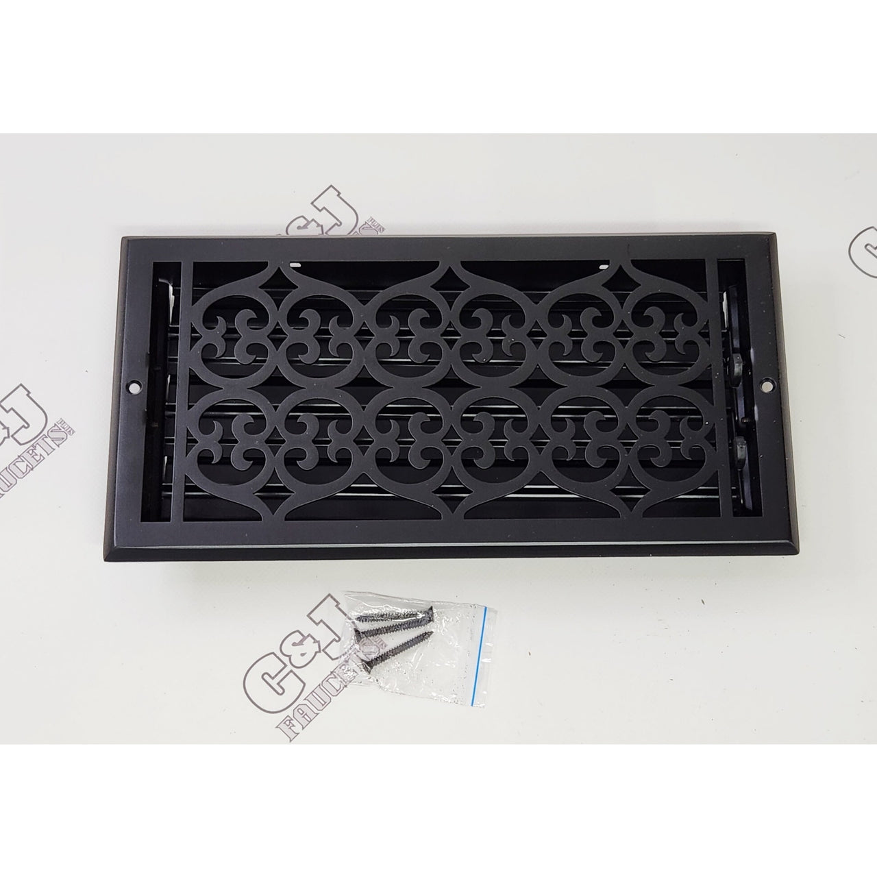 Signature Hardware 489287 Old Victorian Steel Wall Register - Matte Black